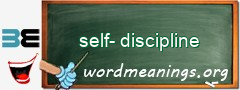 WordMeaning blackboard for self-discipline